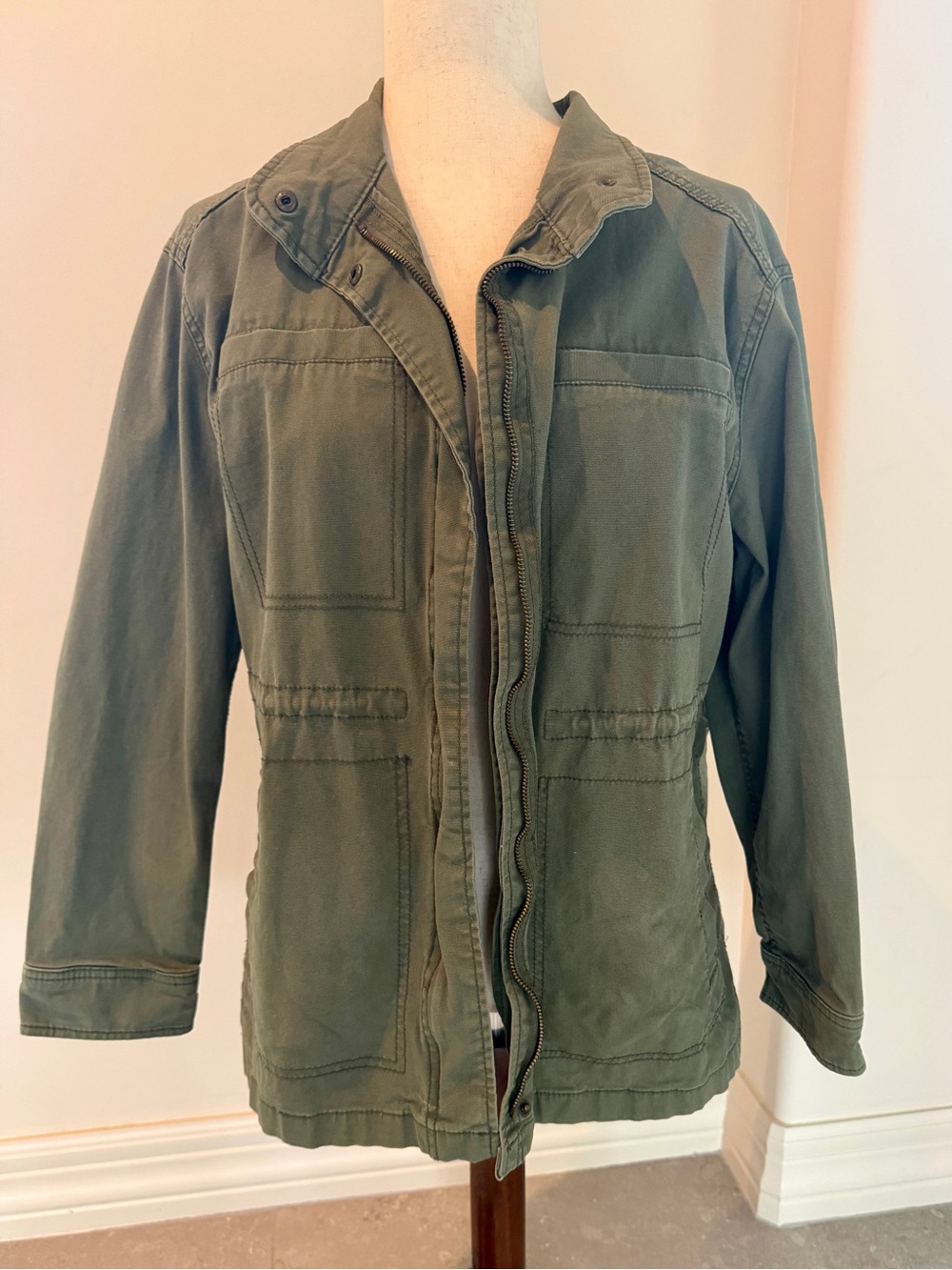 Old Navy Olive Green Utility Field Jacket Military Cargo Size M